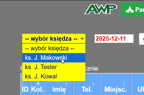 Lista wyboru księdza