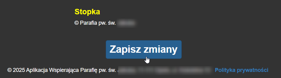 Przycisk Zapisz zmiany